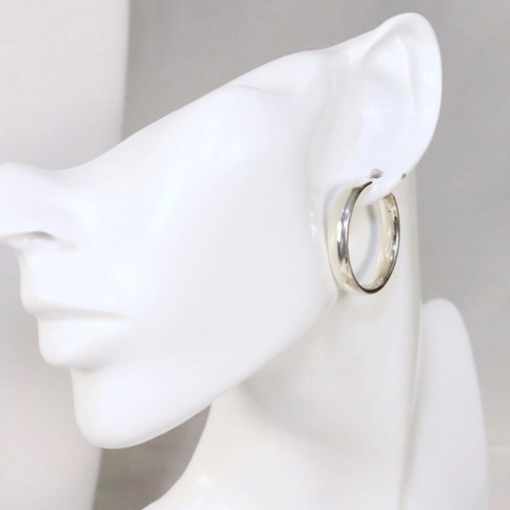Brand NEW 2 pairs Large Hoop Sterling Silver Pierced Earrings - Picture 3 of 6